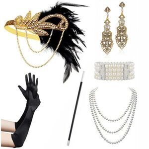 ✨ 6PCS 1920s Accessories Flapper Great Gatsby Vintage Retro Costume Set NEW
